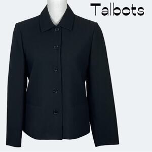 Talbots Black Womens Button Front Jacket